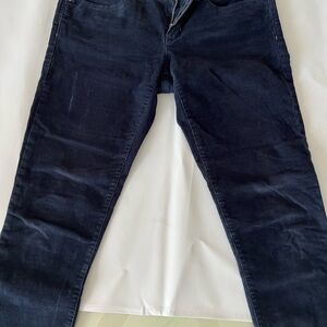 Gap 1969 Navy Blue Corduroy Skinny Pants | Women’s 29/8R | Raw Hem